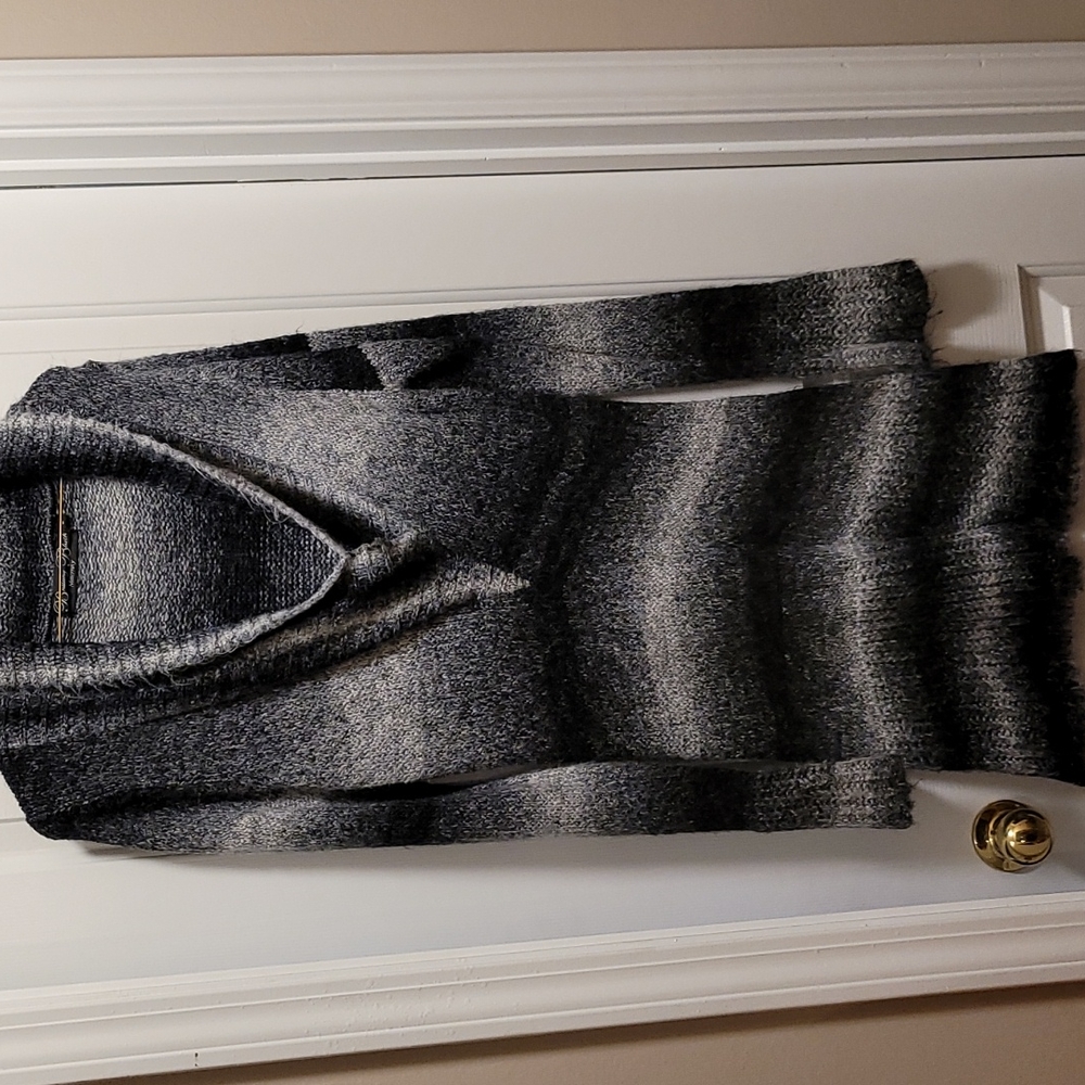 Brittany Black Maternity Black/White/Gray Large Tunic Sweater